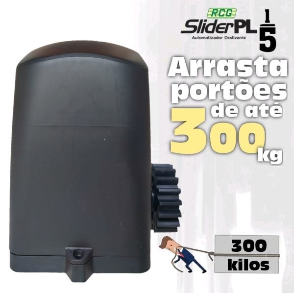 kit Motor Portao deslizante Rcg Slim PL 300kg 1/5 2 cont 3m - 110v / 127v - 2
