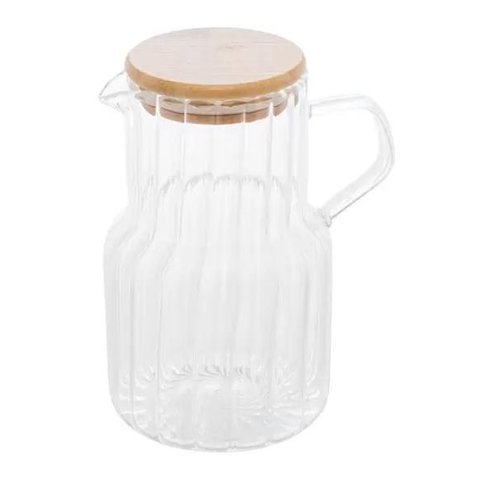 Jarra de Vidro Borossilicato com Tampa de Bambu 1l Lyor