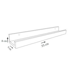 Prateleira Canaleta Para Tempero 350 X 90 Em Mdf - Branco - 3