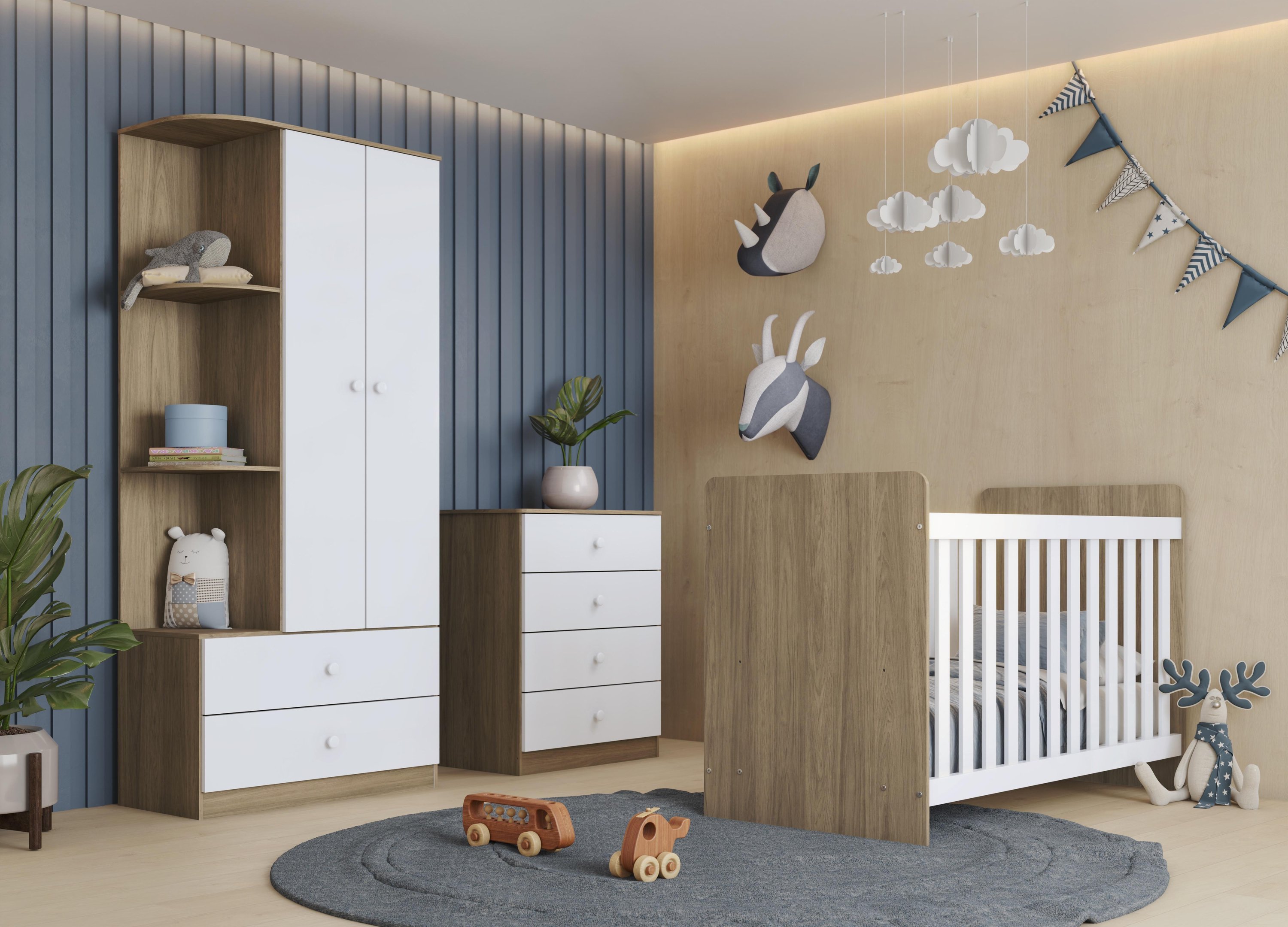 Dormitório Infantil Labirinto Rustico/branco - Henn | MadeiraMadeira