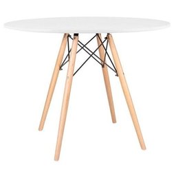 Mesa Eames Tampo Redondo MDF 110cm Branco Empório Tiffany - 1
