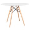 Mesa Eames Tampo Redondo Mdf 110cm Branco Empório Tiffany - 1