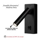 Ver imagem 2 de 2 Arandela de Leitura Quarto Led Interruptor Preto Foco Movel Bet53