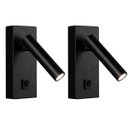 Ver imagem 1 de 2 Arandela de Leitura Quarto Led Interruptor Preto Foco Movel Bet53