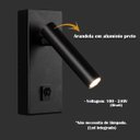 Ver imagem 6 de 2 Arandela de Leitura Quarto Led Interruptor Preto Foco Movel Bet53