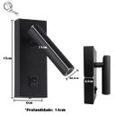 Ver imagem 7 de 2 Arandela de Leitura Quarto Led Interruptor Preto Foco Movel Bet53