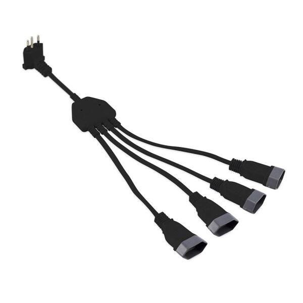 Extensão Tripolar Multiplicadora 10A Preto 42cm Force Line - 1