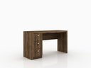 Ver imagem 3 de Escritório com Mesa para Computador C/ 3 Gavetas e Armário 2 Portas Nogal - Fdecor