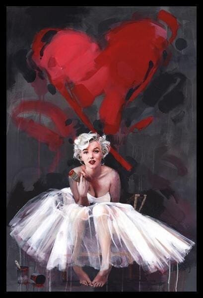 Poster Pintura Marilyn 65X95 Emoldurado - 1