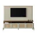 Ver imagem 5 de Rack com Painel para TV Bend 220cm MDF Porta Sextavada Louro e Luna com Dourado Casa Lar Shop