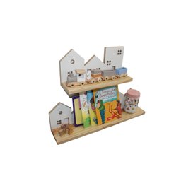 Kit 2 Prateleiras Montessori Cidade – Infantil em Madeira para Livros e Decoração - 4