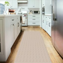 Tapete Passadeira 3,00M x 65cm Grande para Cozinha Nórdico - Marrom Claro - 2