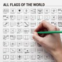 Ver imagem 3 de Pôster Lista Com 266 Bandeiras De Países E Territórios - A2