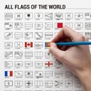 Ver imagem 4 de Pôster Lista Com 266 Bandeiras De Países E Territórios - A2