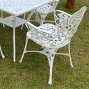 Ver imagem 2 de Conjunto de Jardim com Mesa Quadrada e 4 Cadeiras de Alumínio - Branco