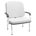 Ver imagem 3 de Kit Cadeira de Escritório Giratória e 2 Cadeiras Fixas Cromada Magno P03 Vinil Branco - Lyam Decor