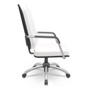Ver mais imagens de Kit Cadeira de Escritório Giratória e 2 Cadeiras Fixas Cromada Magno P03 Vinil Branco - Lyam Decor