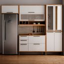 Ver imagem 1 de Armário de Cozinha Modulada com Balcão e Tampo 9 Portas 3 Gavetas Ágata 100% Mdf Vidro Reflecta Amên