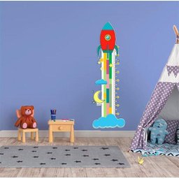 Adesivo Decorativo Infantil Régua Crescimento - Foguete - 2