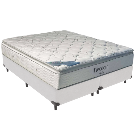 Cama Box e Colchão Freedom Molas Ensacadas King Ortobom: Branco