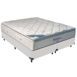 Cama Box e Colchão Freedom Molas Ensacadas King Ortobom: Branco - 1 Cama Box e Colchão Freedom Molas Ensacadas King Ortobom: Branco - 1