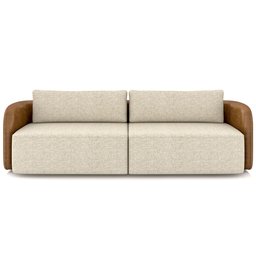 Sofá 3 Lugares Sala Living Orgânico 240cm Oregon K01 Couríssimo Whisky Linho Champanhe - Lyam Decor - 3
