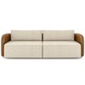 Sofá 3 Lugares Sala Living Orgânico 240cm Oregon K01 Couríssimo Whisky Linho Champanhe - Lyam Decor - 3