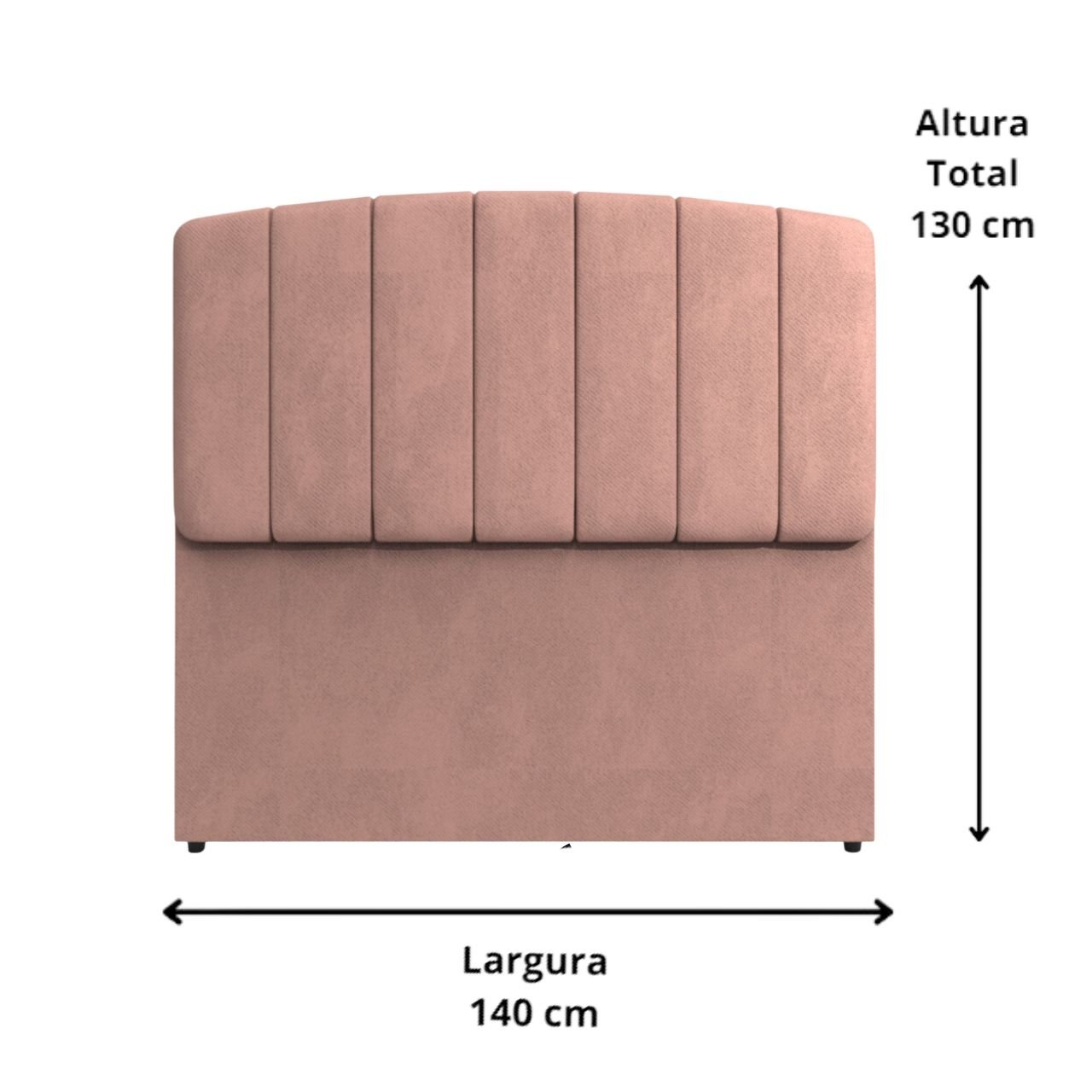 Cabeceira Atenas Cama Box 140 Cm Rosa Linha Premium - Rosa - 3