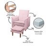 Poltrona Relaxante para Idosos Luna com Puff Suede Rosa Bebê Liso Tana Decor Newbelle Decor - 3