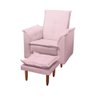 Poltrona Relaxante para Idosos Luna com Puff Suede Rosa Bebê Liso Tana Decor Newbelle Decor - 4