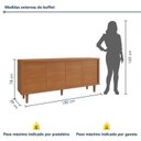 Ver imagem 4 de Buffet Aparador 4 Portas 180cm em MDF para Sala de Jantar Delux