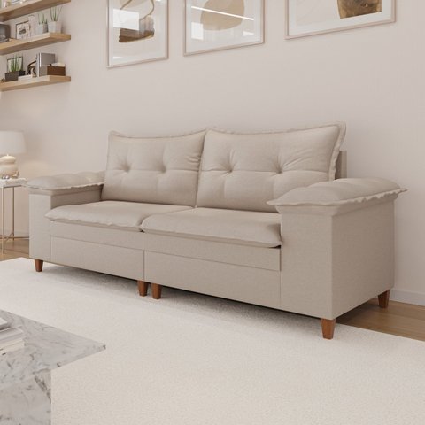 Sofá para Sala de Estar Living 4 Lugares Belmonte