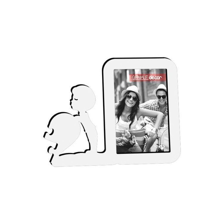 Porta Retrato Vertical Coração Branco 10X15 Geniale 19