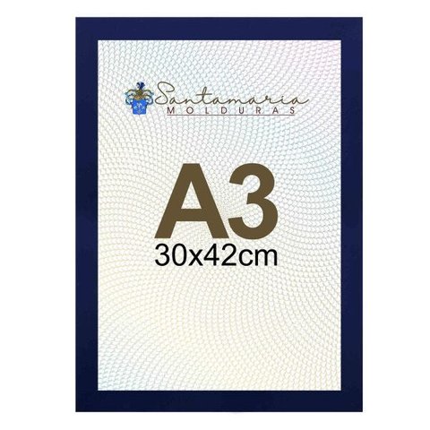 Moldura Porta Retrato A3 30x42 Azul