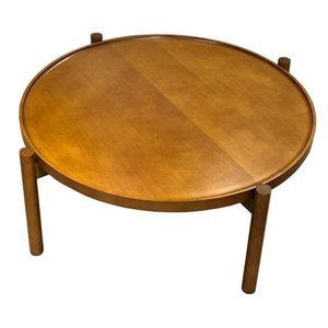 Mesa Centro Mayer Baixa Tampo e Pés em Madeira Tauari Cor Noce 88 Cm - 64502