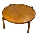 Ver imagem 1 de Mesa Centro Mayer Baixa Tampo e Pés em Madeira Tauari Cor Noce 88 Cm - 64502