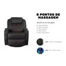 Poltrona Do Papai Reclinável em Couro Sintético Preto Elétrica Com Massageador Modelo Colton Damie - 8