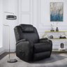 Poltrona Do Papai Reclinável em Couro Sintético Preto Elétrica Com Massageador Modelo Colton Damie - 1