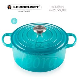 Caçarola Le Creuset Ferro Fundido Signature 24cm Azul Caribe - 4