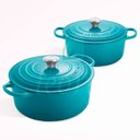 Ver imagem 6 de Caçarola Le Creuset Ferro Fundido Signature 24cm Azul Caribe