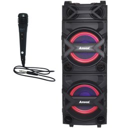 Caixa Som Amplificada Bluetooth 1000W Rms 2 Sub Mp3 Fm Usb Led Bivolt Tws Microfone ACA 1002 Trovã - 1