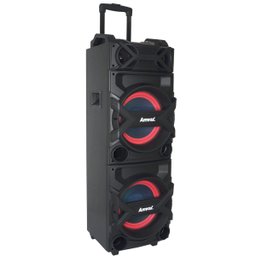Caixa Som Amplificada Bluetooth 1000W Rms 2 Sub Mp3 Fm Usb Led Bivolt Tws Microfone ACA 1002 Trovã - 2