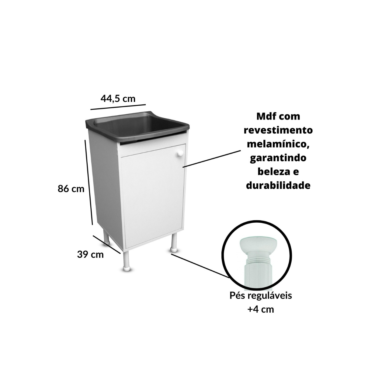 Gabinete Mdf com Tanque 22 Litros Astra Entregue Montado - 3