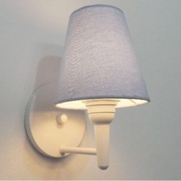 Arandela Cone Base Branco Tecido 14/14x07cm Azul Bebê Bivolt - 1