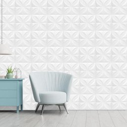 Kit 15 Painel Adesivo 3D Revestimento Parede Pétalas Branco - 2