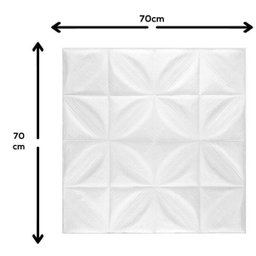 Kit 15 Painel Adesivo 3D Revestimento Parede Pétalas Branco - 3