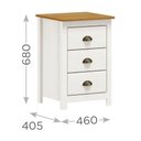 Ver imagem 2 de Mesa De Cabeceira Linha Topázio Branco/carvalho 3 Gavetas Com Puxadores