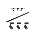 Ver imagem 1 de Kit Trilho Eletrificado 1m 3 Spots Led 7w Preto 3000K Quente