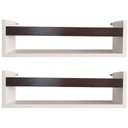 Ver imagem 1 de Kit 2 Prateleira para Livros 65cm Branco Trava Marrom Tabaco