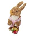 Ver imagem 4 de Coelha em Palha Natural com Vestido Rosa 37cm